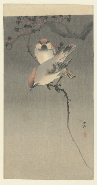 Pestvogels door Ohara Koson