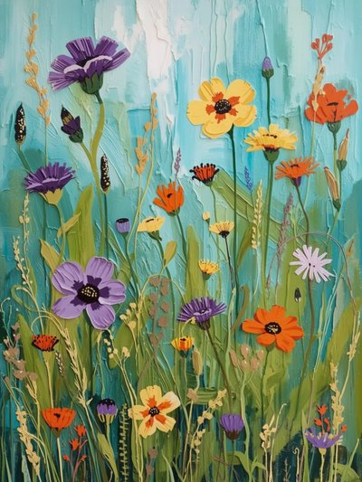 Wilde bloemen met textuur door Ohkimiko