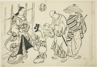Het Yugao-hoofdstuk uit "Het verhaal van Genji" (Genji Yugao), uit een serie Genji-parodieën door Okumura Masanobu