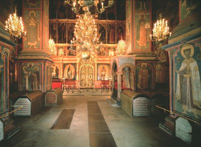 Interieur van de Aartsengel Michaël Kathedraal in het Kremlin van Moskou, 1679-1681 door Old Russian Architecture