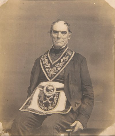 Portret van een man in vrijmetselaarskleding door Oliver H. Willard