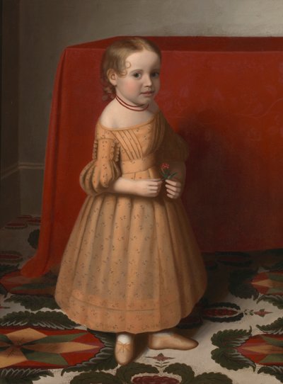 Portret van een jong meisje met roos door Oliver Tarbell Eddy