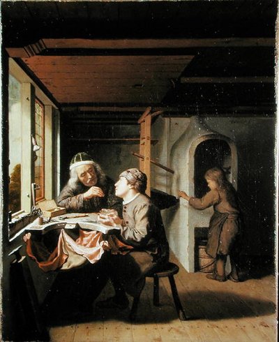 Een horlogemaker en zijn leerling door Olivier van Deuren