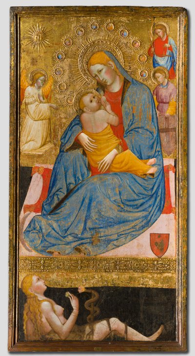 De Madonna van Nederigheid met de Verleiding van Eva door Olivuccio di Ciccarello
