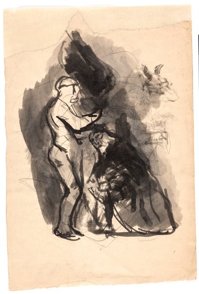 Studie voor "Daedalus en Icarus" door Oluf Hartmann