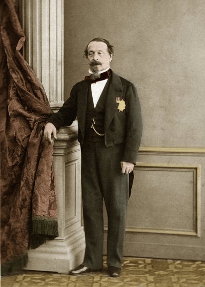 Portret van Napoleon III door Olympe Aguado de las Marismas - latere inkleuring door Olympe Aguado