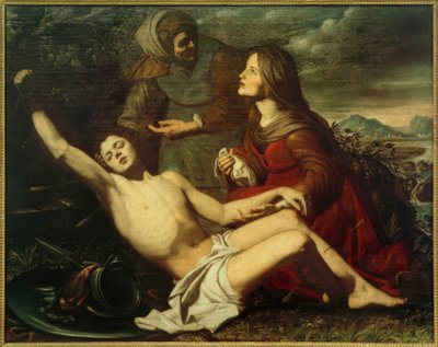 Heilige Sebastiaan verzorgd door Heilige Irene door Onofrio Palumbo