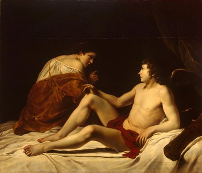 Cupido en Psyche door Orazio Gentileschi
