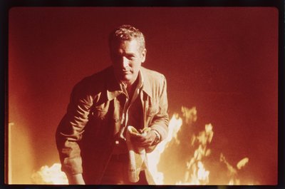 Paul Newman op de set van 