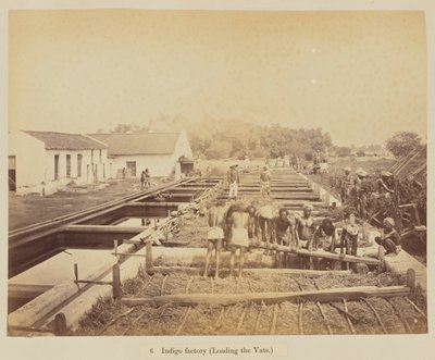 Indigo fabriek (laden van de vaten) door Oscar Jean Baptiste Mallitte