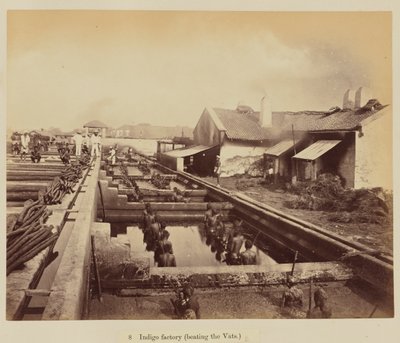 Indigofabriek (het laden van de vaten) door Oscar Jean Baptiste Mallitte