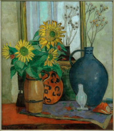 Zonnebloemen met Matisse-schaal door Oskar Moll
