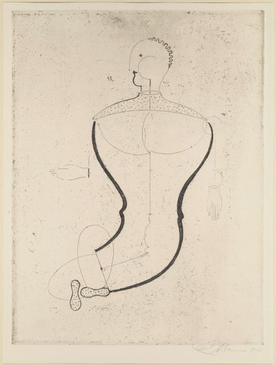Abstracte figuur naar links, 1923 door Oskar Schlemmer