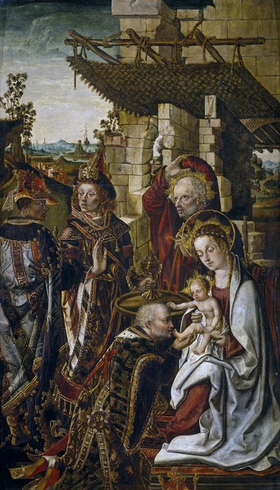 De Aanbidding der Wijzen, ca. 1490-1499 door Osona