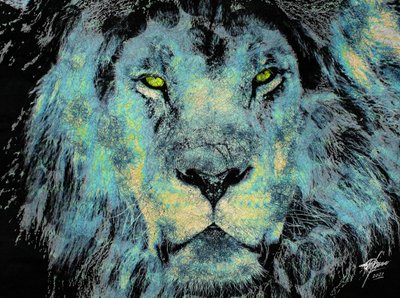 Majestueuze blauwe leeuw door Osvaldo Russo