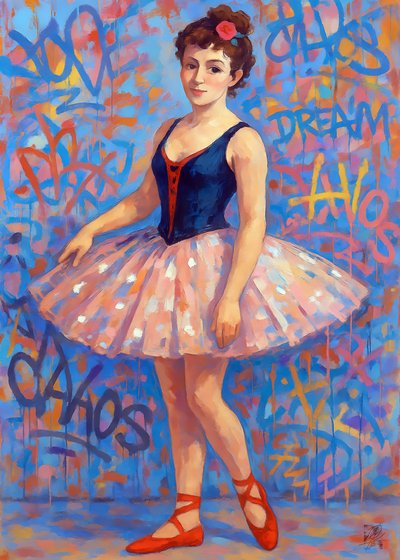 Straatkunstballerina door Osvaldo Russo