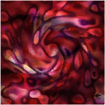 Levendige abstracte karmozijnrode stroom door Osvaldo Russo