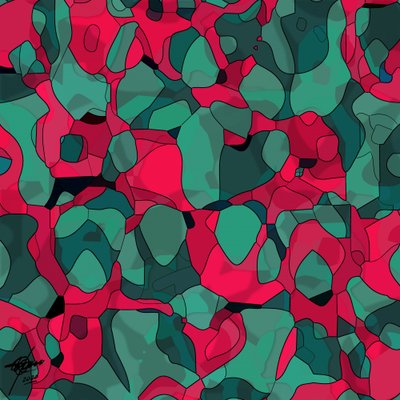 Levendige abstracte organische vormen door Osvaldo Russo