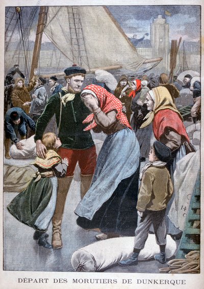Vertrek van de kabeljauwvisboten uit Duinkerken, 1900 door Oswaldo Tofani