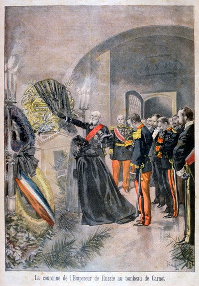 Keizer van Rusland bij het graf van Cornot, 1896 door Oswaldo Tofani
