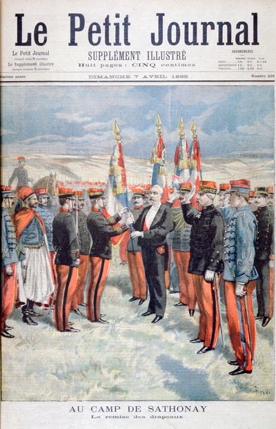 Presentatie van de kleuren, Sathonay-Camp, 1895 door Oswaldo Tofani