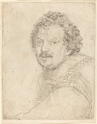 Een man met een snor en sik, naar voren gericht door Ottavio Leoni
