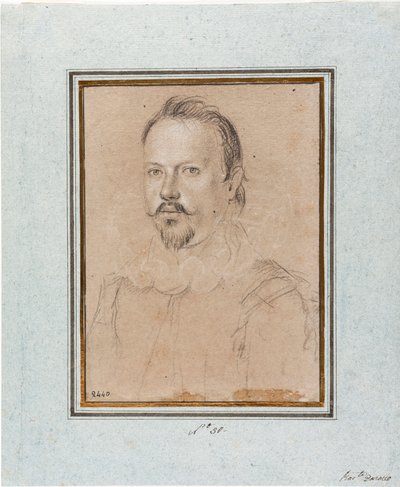 Portret van Vincent I van Gonzaga, Hertog van Mantua (1562-1612) Tekening door Ottavio Leoni (1578-1630) Genes, Musei di Strada Nuova, inv 2440 door Ottavio Mario Leoni