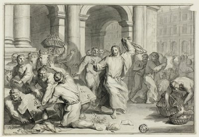 Christus verdrijft de geldwisselaars uit de tempel door Ottmar Elliger the Younger