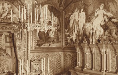 Beiers koningskasteel Neuschwanstein, studeerkamer, afbeeldingen van de Tannhäuser-legende door Otto Ballerstedt