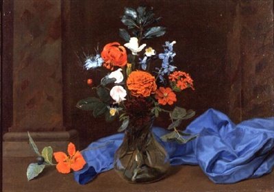 Stilleven van Bloemen in een Glazen Vaas door Otto Didrik (attr.to) Ottesen
