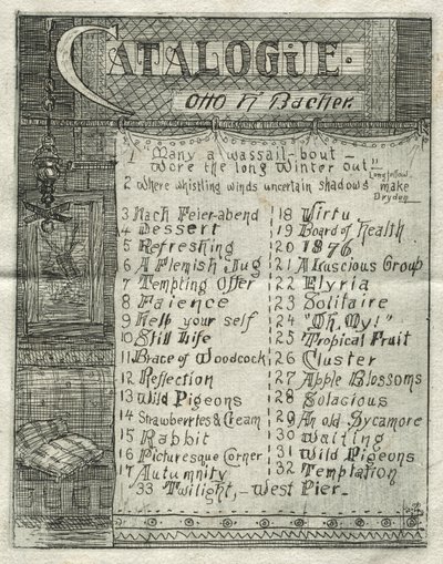 Catalogus, 1878 door Otto H. Bacher