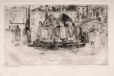 Etsen van Venetië: Pozzo San Vio, 1882 door Otto H. Bacher