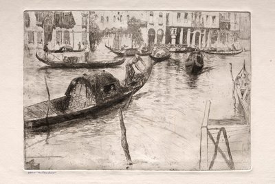 Etsen van Venetië: Traghetto San Felice, 19e eeuw door Otto H. Bacher