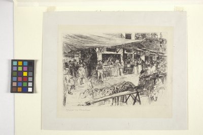 De Markt, Florence (De Mercato Vecchio, Florence) door Otto Henry Bacher