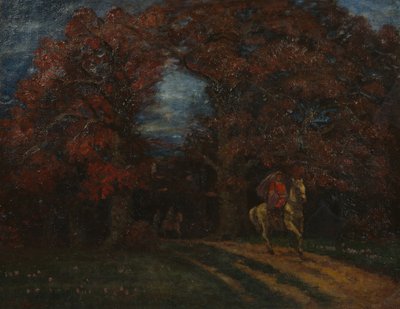Herfstlandschap met ruiters door Otto Ludvig Sinding