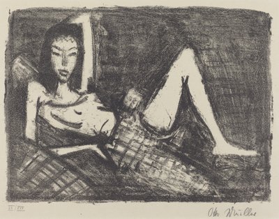 Meisje op een Bank door Otto Müller