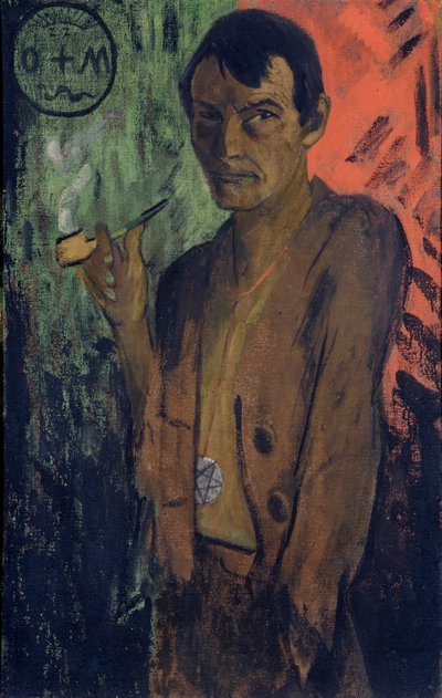 Zelfportret met pentagram, c. 1924 door Otto Mueller