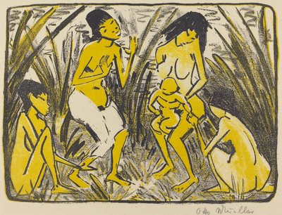 Vondst van Mozes (Auffindung des Moses), ca. 1920 door Otto Mueller