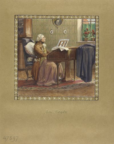 Joseph Haydn aan de vleugel, 1917 door Otto Robert Nowak