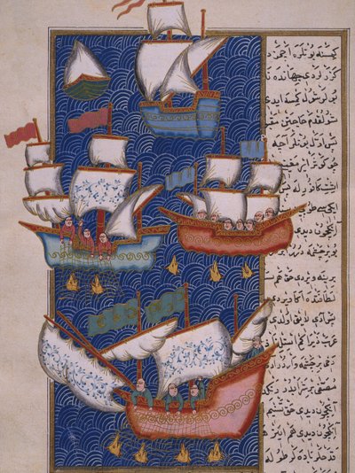 Vissers met netten door Ottoman School