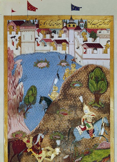 Ottomaanse Rijk: voorstelling van Sultan Soliman (Suleyman) I de prachtige (1520-1566) en zijn leger dat de stad Belgrado aanvalt door Ottoman School