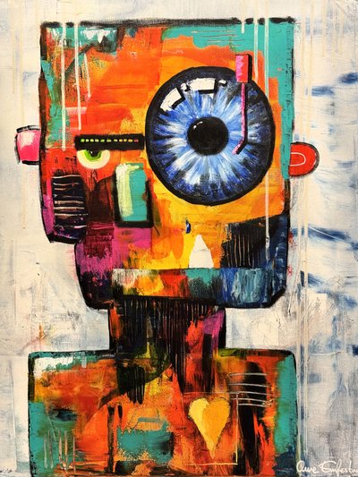 Kleurrijke abstracte robot door Owe Emfestav