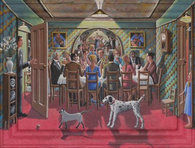 Avondmaal - Het verstrijken van de tijd, 2025 (getint gesso op doek) door PJ Crook