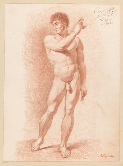 Staand mannelijk naakt, van voren gezien (1e prijs 1815) door P. Luypen