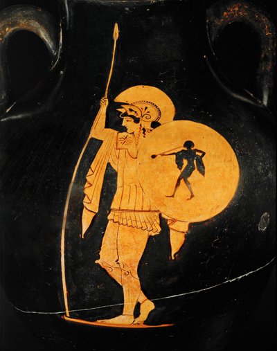 Krijger in wapenrusting ... (terracotta) door Painter Flying Angel