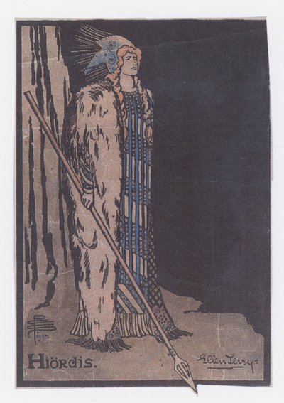 Ellen Terry als Hiordis in Ibsens De Vikingen door Pamela Colman Smith