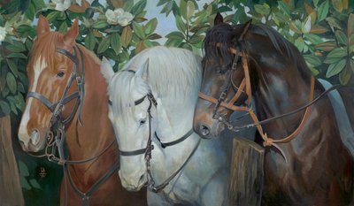 Gered, 2014 (olieverf op doek) door Pamela Patrick White