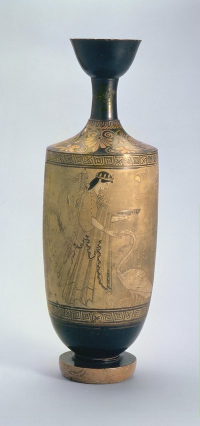 Attische witgrond Lekythos met Artemis en een zwaan, c.490 v.Chr. (keramiek) door Pan Painter