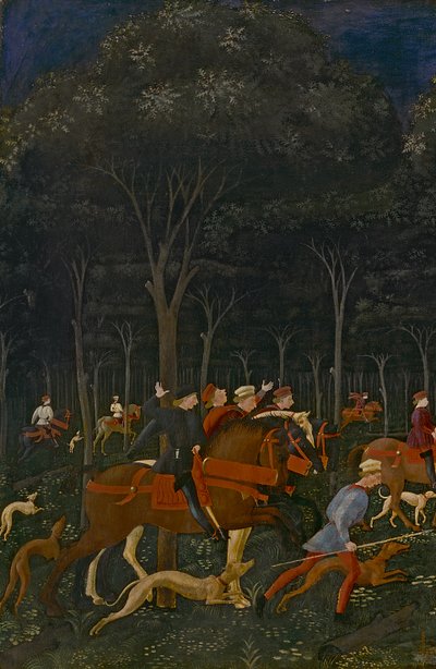De Jacht in het Bos door Paolo Uccello