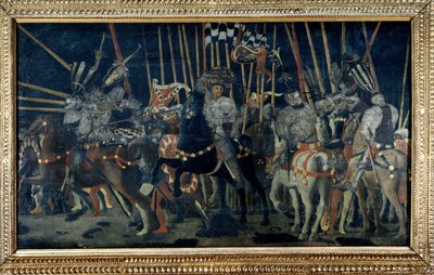De tegenaanval van Micheletto da Cotignola (De Slag bij San Romano). Tweede episode die de tegenaanval van Micheletto da Cotignola illustreert. Schilderij door Paolo di Dono genaamd Paolo Uccello (1397-1475) door Paolo Uccello